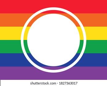 White circles on rainbow LGBTQ flag 