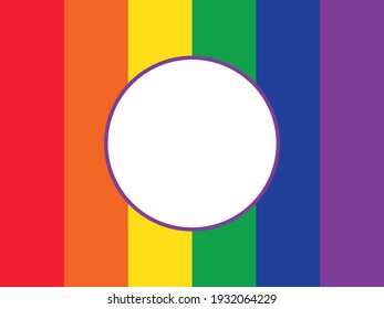 White circles on rainbow LGBTQ+ flag 