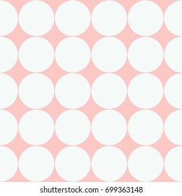 White circles pink background seamless vector pattern