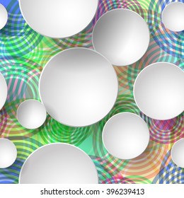 White circles seamless Pattern. Abstract background .