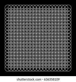 White Circles Seamless Pattern in Black Background