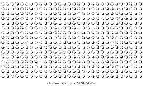 White Circles with Shadows Minimal Geometric Pattern. Stylized Polka Dot Texture for Graphic Design. Retro Vintage Style Vector Illustration.