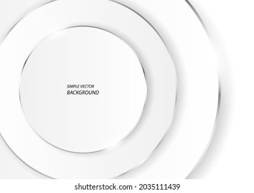 White circles with silver lines, modern simple luxurious vector background in EPS10