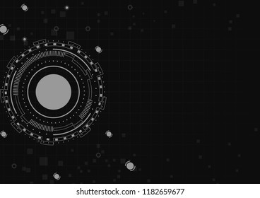 White circuit board with small icons on grid background