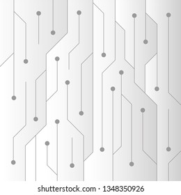 white circuit technology abstract background, innovative digital system wallpaper, template for website cover poster banner brochure and more, flat vector graphic design 