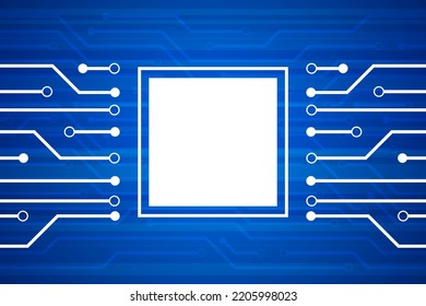 white circuit technology on blue abstract background .