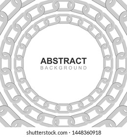 white circular chain abstract background vector