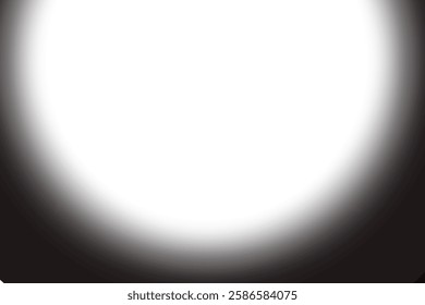 White circular glow. Black fade overlay. Minimal gradient shape. Vector abstract background.