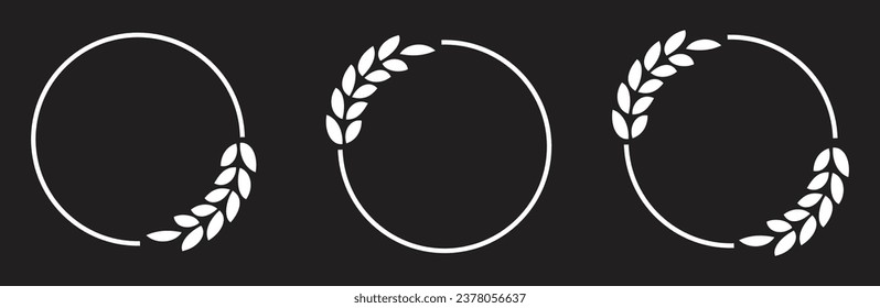 White circular laurel wreath collection