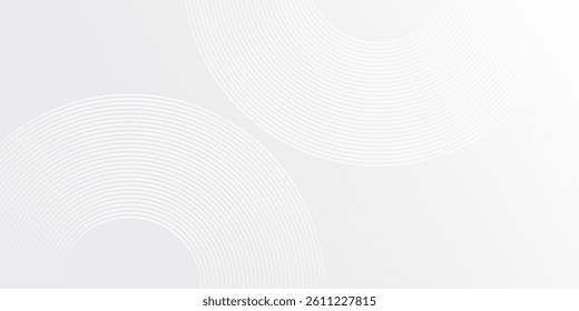 White cirle lines on gray background. Modern shiny blue circle modern abstract simple