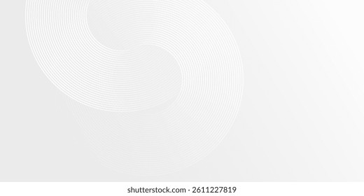 White cirle lines on gray background. Modern shiny blue circle modern