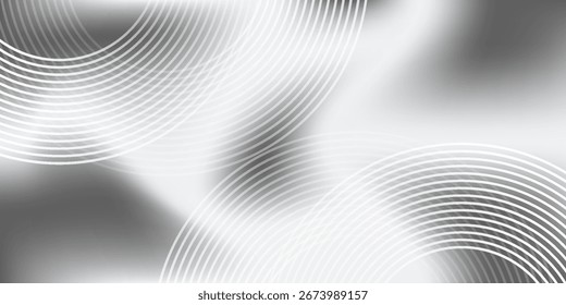 White cirle lines on gray background. Modern shiny blue circle modern abstract