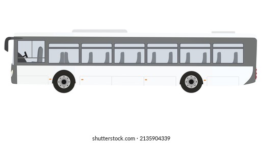 Weißer Stadtbus. Vektorgrafik