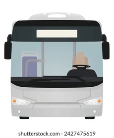 White city bus. vector illustration