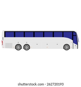 White city bus vector isolated icon, tourist bus, commercial bus
