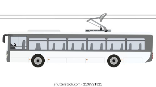 White city trolleybus. vector illustration