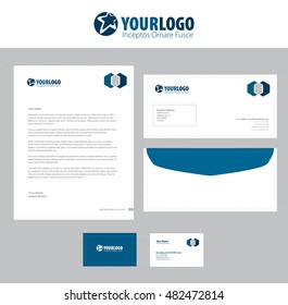 White classic corporate stationery template design