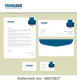 White classic corporate stationery template design