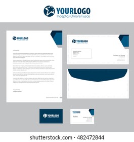 White classic corporate stationery template design