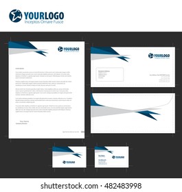 White classic corporate stationery template design