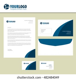 White classic corporate stationery template design