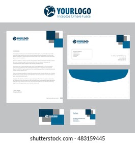 White classic corporate stationery template design with  elements