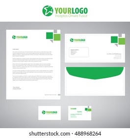 White classic corporate stationery template design
