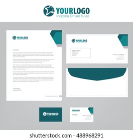 White classic corporate stationery template design