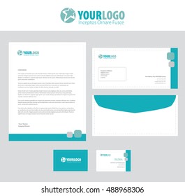 White classic corporate stationery template design