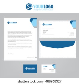 White classic corporate stationery template design with Elements