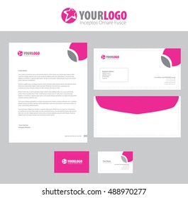 White classic corporate stationery template design with  elements