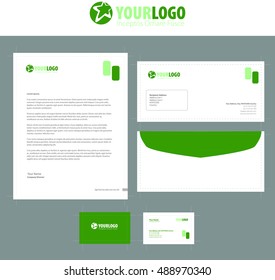 White classic corporate stationery template design with  elements