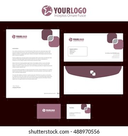 White classic corporate stationery template design with  elements