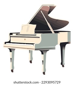 Diseño de piano clásico blanco sobre blanco