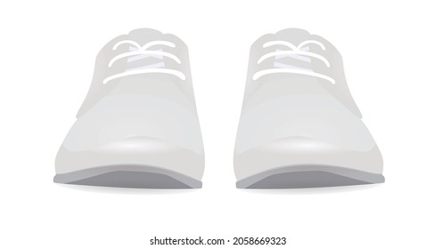 White classic shoes. vector illustration