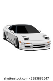 Arte vector de modificación de súper auto clásico blanco