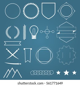 White Classic Vector Badges Elements Set