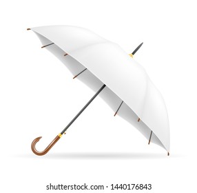 white classical umbrella from rain stock vector illustration isolated on background
