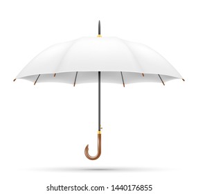 white classical umbrella from rain stock vector illustration isolated on background