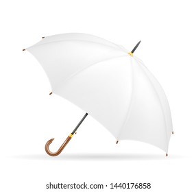 white classical umbrella from rain stock vector illustration isolated on background