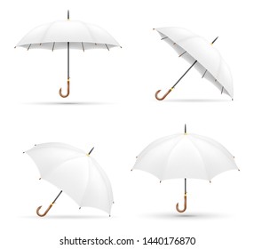 white classical umbrella from rain stock vector illustration isolated on background