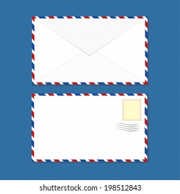 White Clean Air-mail Envelopes Vector 