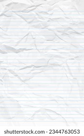 Papel portátil blanco limpio y desmenuzado con líneas. Plantilla de papel vacío y a cuadros verticales para carteles y pancartas. Ilustración del vector