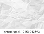 White clean crumpled paper background. Horizontal crumpled empty paper template for posters and banners. Vector illustration