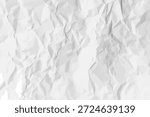 White clean crumpled paper background. Horizontal crumpled empty paper template for posters and banners. Vector illustration