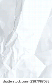 Weißer, sauberer, zerkleinerter Papierhintergrund. Vertikal zerkleinerte leere Papiervorlage für Poster und Banner. Vektorgrafik