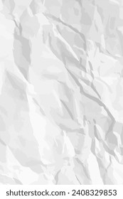 Weißer, sauberer, zerkleinerter Papierhintergrund. Vertikal zerkleinerte leere Papiervorlage für Poster und Banner. Vektorgrafik