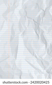 Weißer, sauberer, zerkleinerter Papierhintergrund. Vertikal zerkleinerte leere Papiervorlage für Poster und Banner. Vektorgrafik