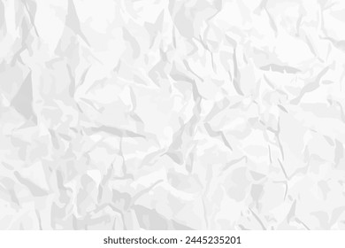 Fondo de papel arrugado limpio blanco. Plantilla de papel Horizontal y arrugada para carteles y Anuncios. Ilustración vectorial