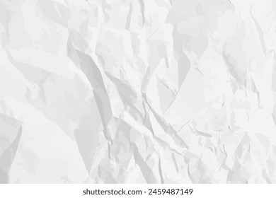 Fondo de papel arrugado limpio blanco. Plantilla de papel Horizontal y arrugada para carteles y Anuncios. Ilustración vectorial